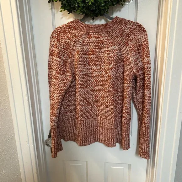 Universal Thread Burnt Orange and White Knit Women's Sweater-Size Medium - Picture 2 of 5
